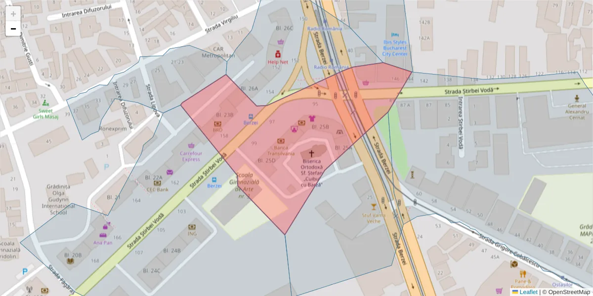 Hartă a codului poștal  și a codurilor poștale învecinate