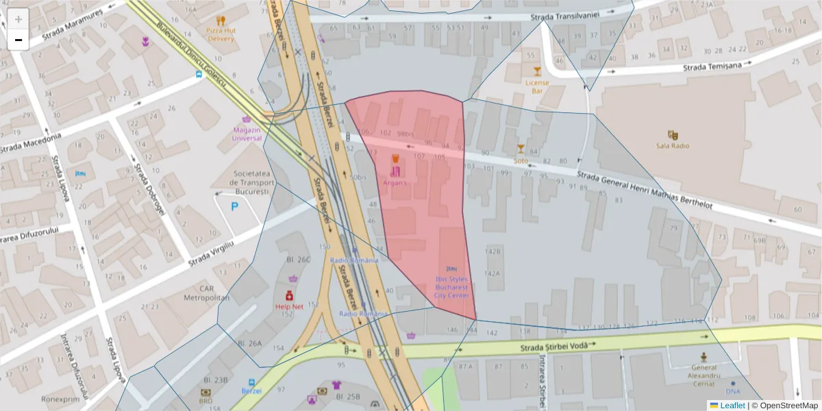 Hartă a codului poștal  și a codurilor poștale învecinate