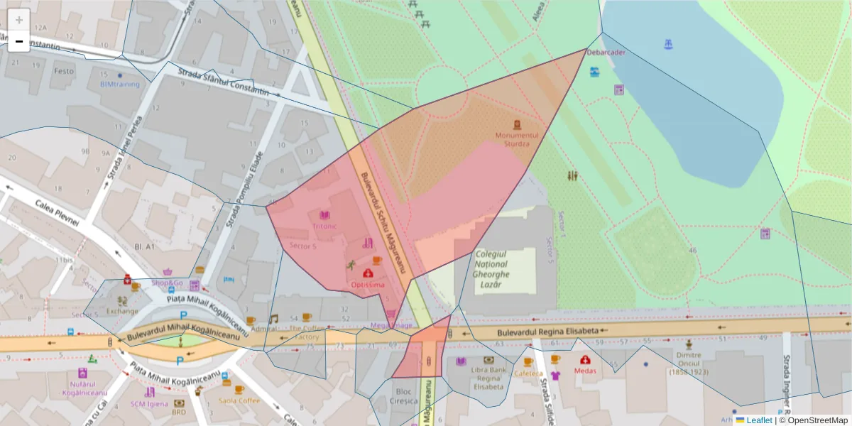 Hartă a codului poștal  și a codurilor poștale învecinate