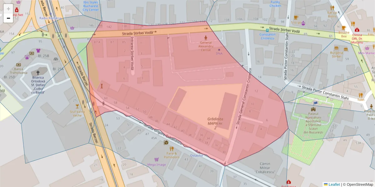 Hartă a codului poștal  și a codurilor poștale învecinate