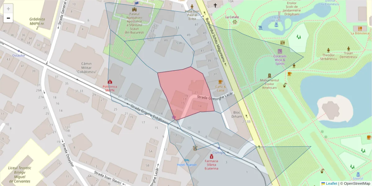 Hartă a codului poștal  și a codurilor poștale învecinate