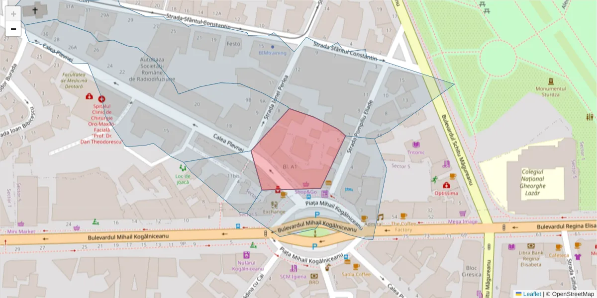 Hartă a codului poștal  și a codurilor poștale învecinate