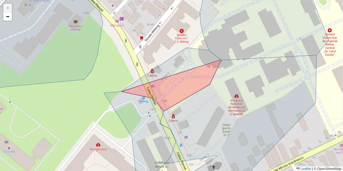 Hartă a codului poștal  și a codurilor poștale învecinate