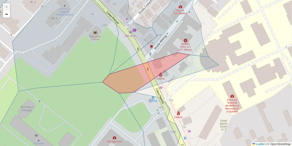 Hartă a codului poștal  și a codurilor poștale învecinate