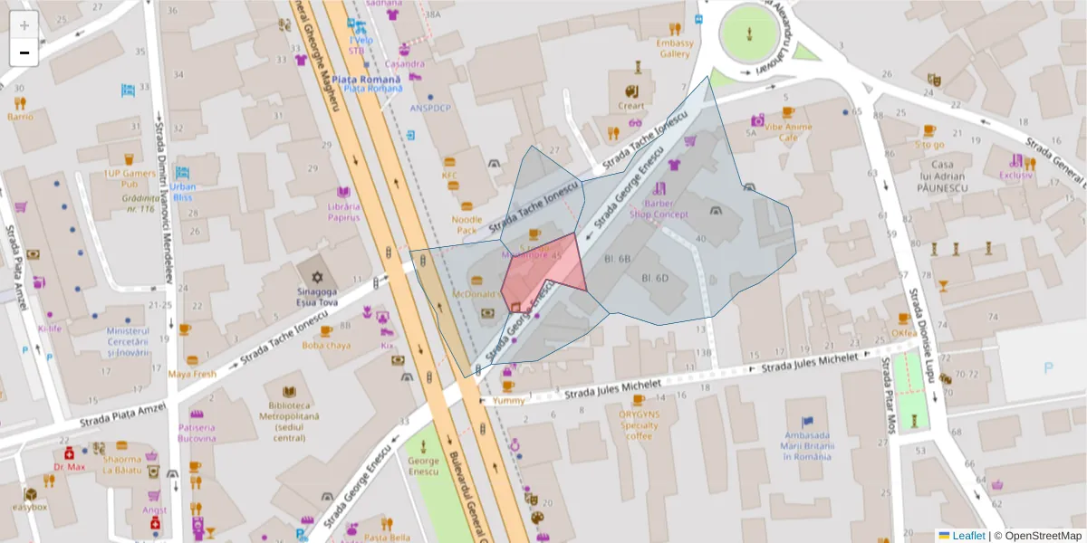 Hartă a codului poștal  și a codurilor poștale învecinate