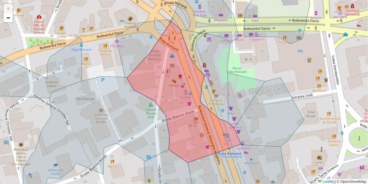 Hartă a codului poștal  și a codurilor poștale învecinate