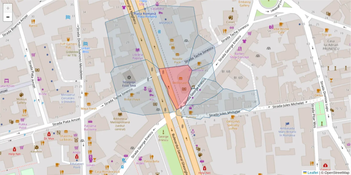 Hartă a codului poștal  și a codurilor poștale învecinate