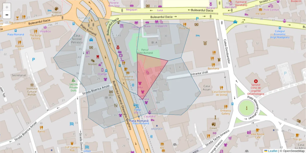 Hartă a codului poștal  și a codurilor poștale învecinate