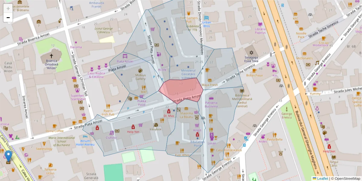 Hartă a codului poștal  și a codurilor poștale învecinate