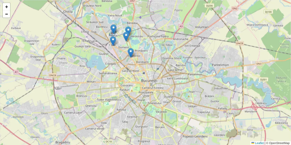 Hartă a codului poștal  și a codurilor poștale învecinate