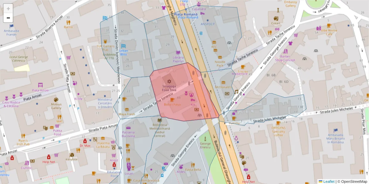 Hartă a codului poștal  și a codurilor poștale învecinate