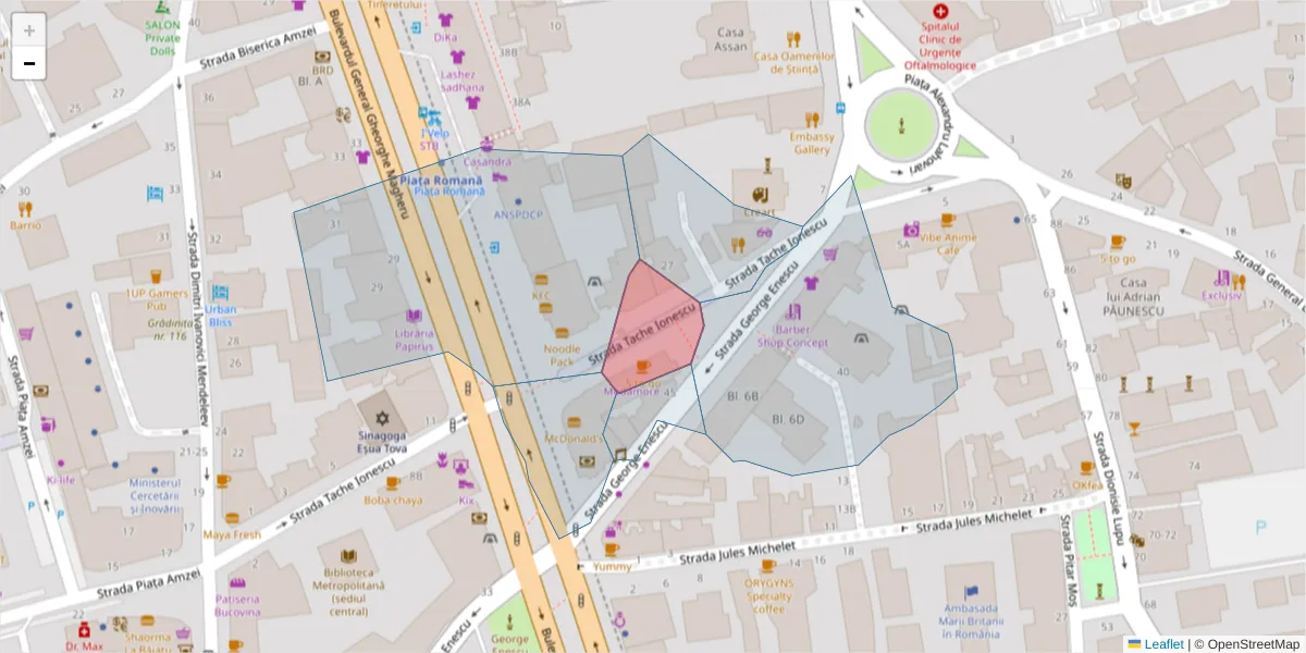 Hartă a codului poștal  și a codurilor poștale învecinate