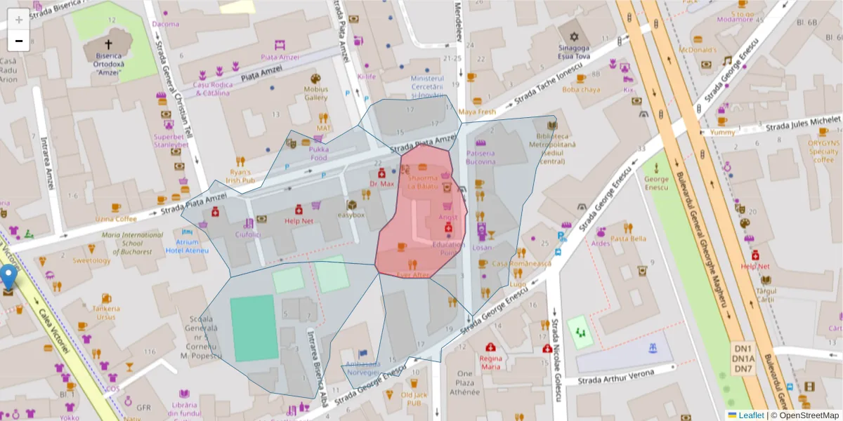 Hartă a codului poștal  și a codurilor poștale învecinate