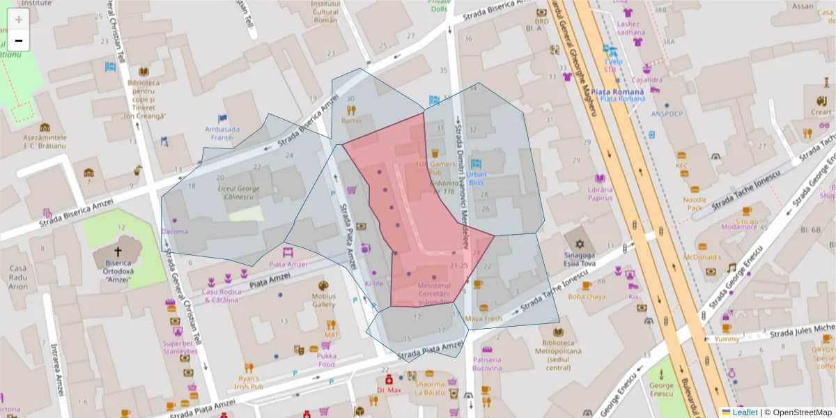 Hartă a codului poștal  și a codurilor poștale învecinate