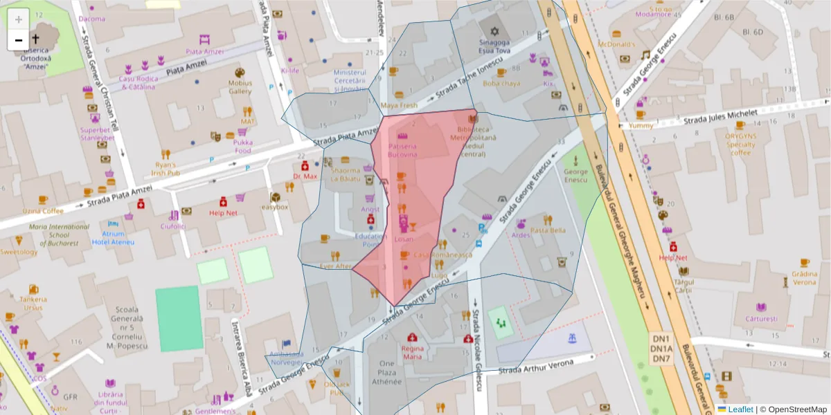 Hartă a codului poștal  și a codurilor poștale învecinate