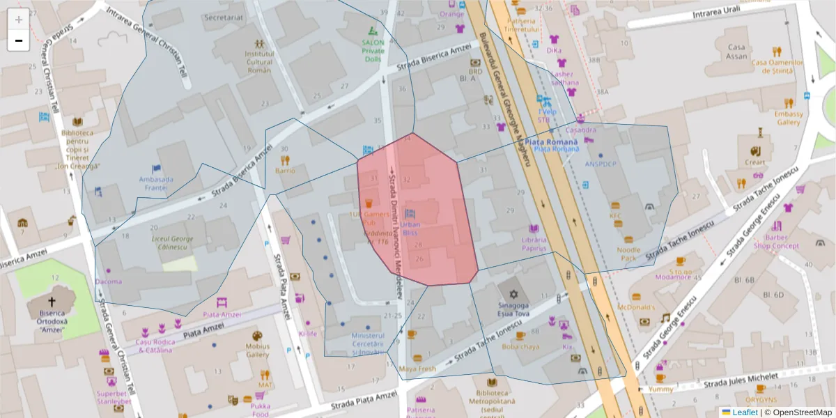 Hartă a codului poștal  și a codurilor poștale învecinate