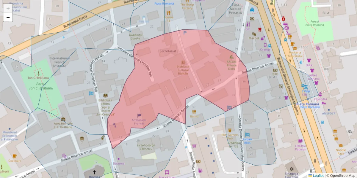 Hartă a codului poștal  și a codurilor poștale învecinate