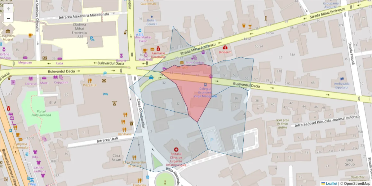 Hartă a codului poștal  și a codurilor poștale învecinate