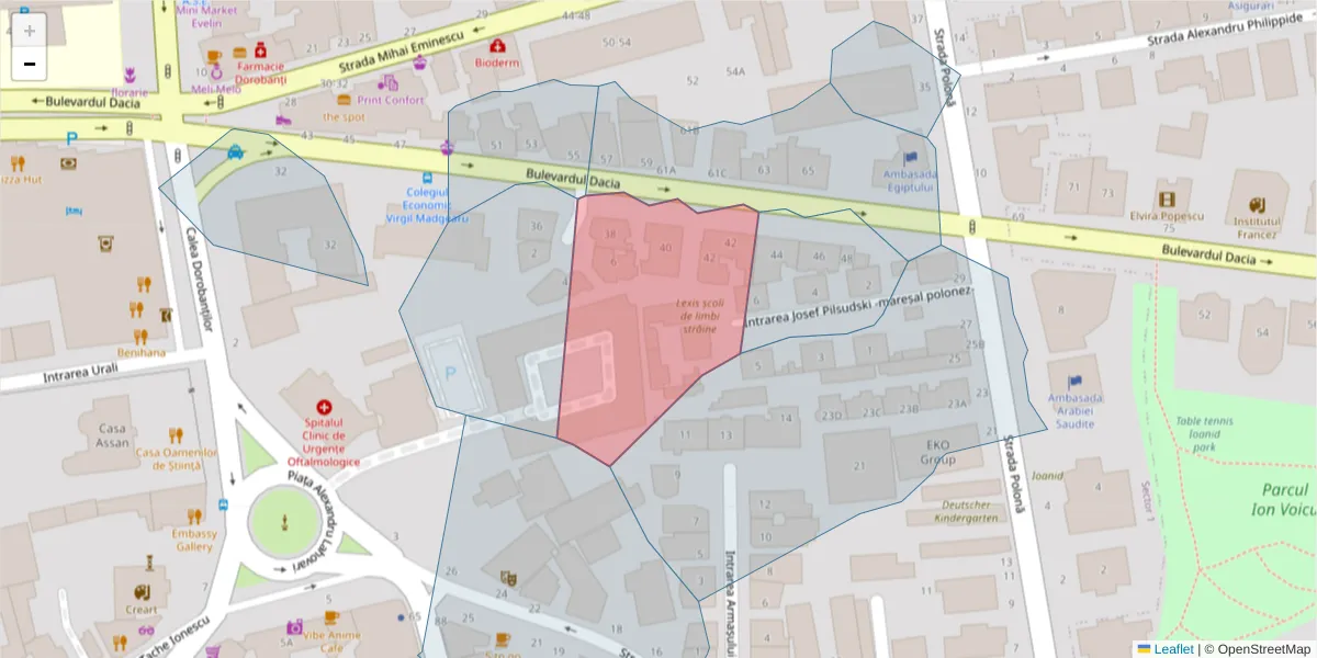 Hartă a codului poștal  și a codurilor poștale învecinate