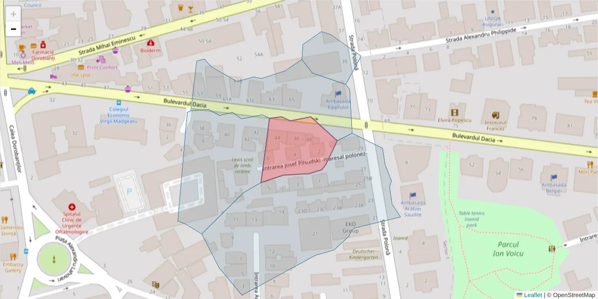 Hartă a codului poștal  și a codurilor poștale învecinate