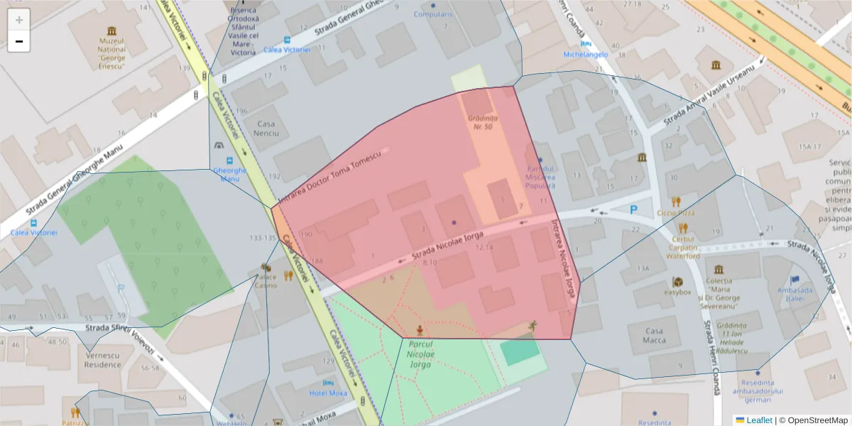 Hartă a codului poștal  și a codurilor poștale învecinate