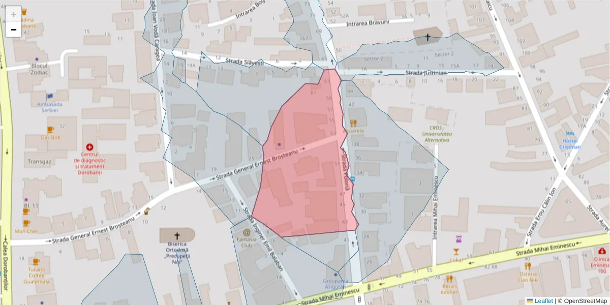 Hartă a codului poștal  și a codurilor poștale învecinate