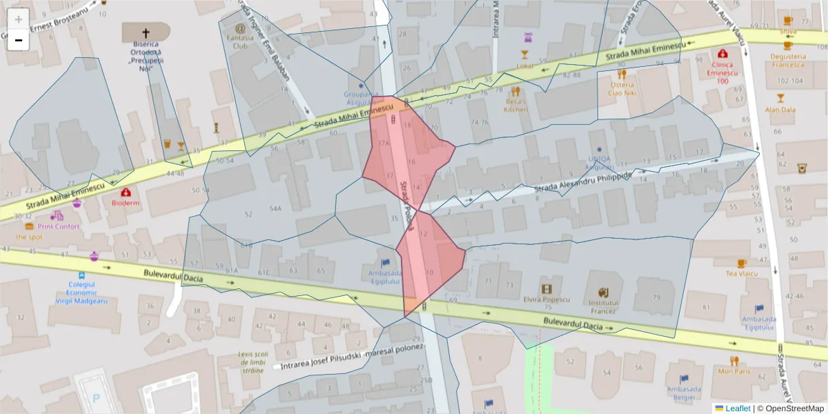 Hartă a codului poștal  și a codurilor poștale învecinate