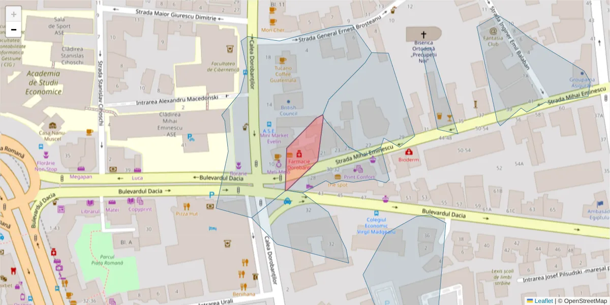 Hartă a codului poștal  și a codurilor poștale învecinate