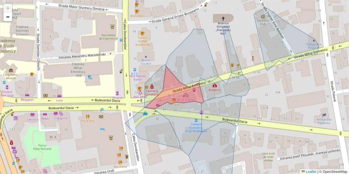 Hartă a codului poștal  și a codurilor poștale învecinate