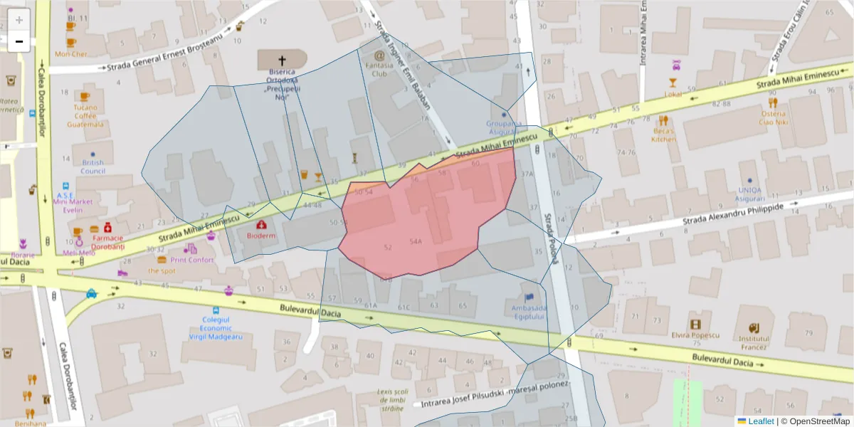 Hartă a codului poștal  și a codurilor poștale învecinate