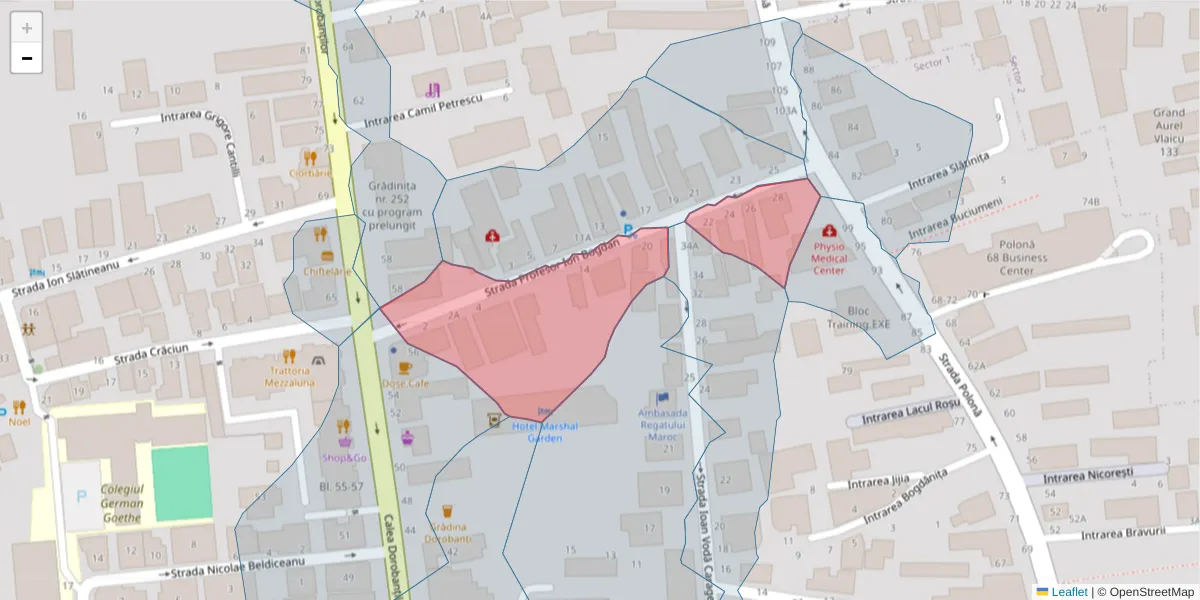 Hartă a codului poștal  și a codurilor poștale învecinate