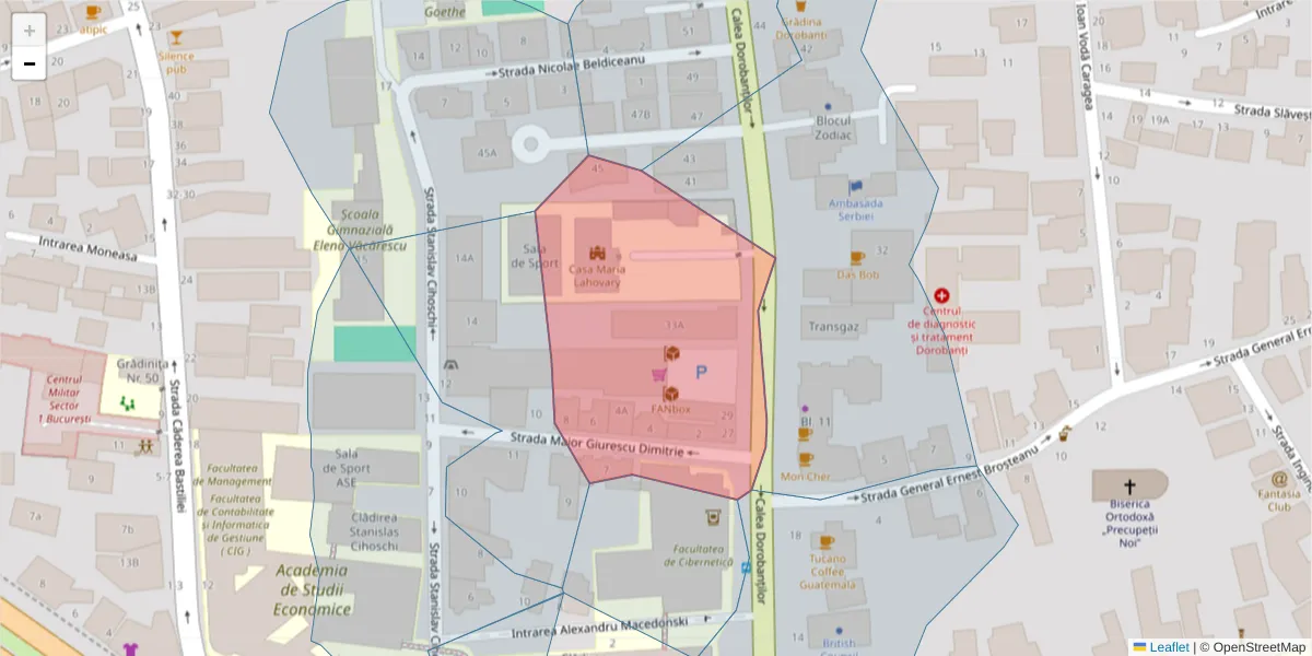 Hartă a codului poștal  și a codurilor poștale învecinate