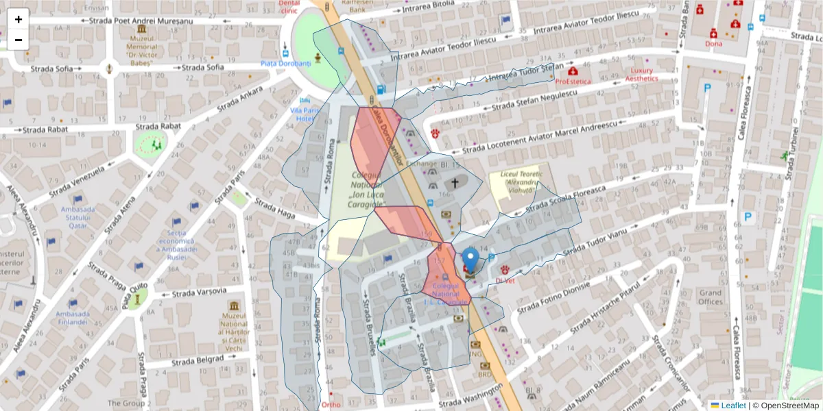 Hartă a codului poștal  și a codurilor poștale învecinate