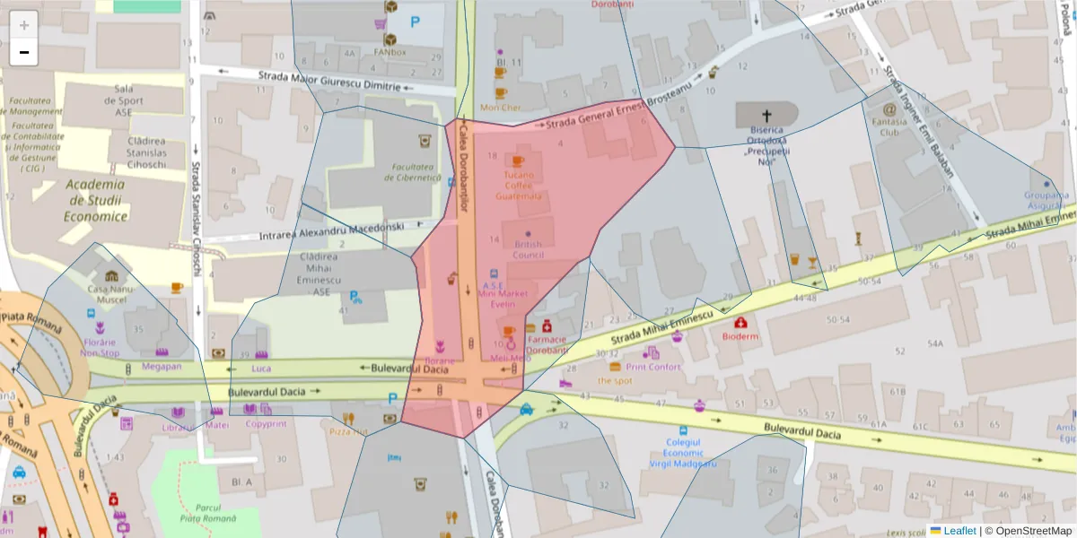 Hartă a codului poștal  și a codurilor poștale învecinate