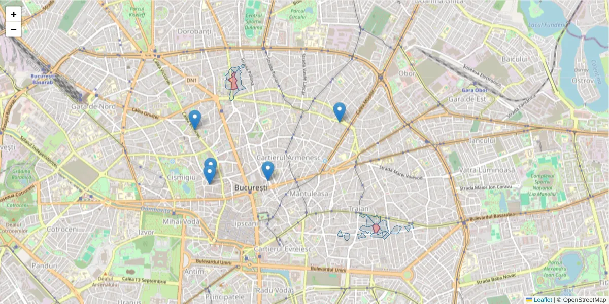 Hartă a codului poștal  și a codurilor poștale învecinate