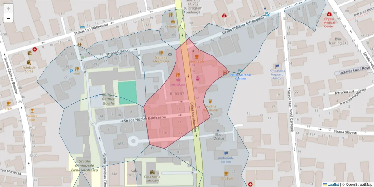 Hartă a codului poștal  și a codurilor poștale învecinate