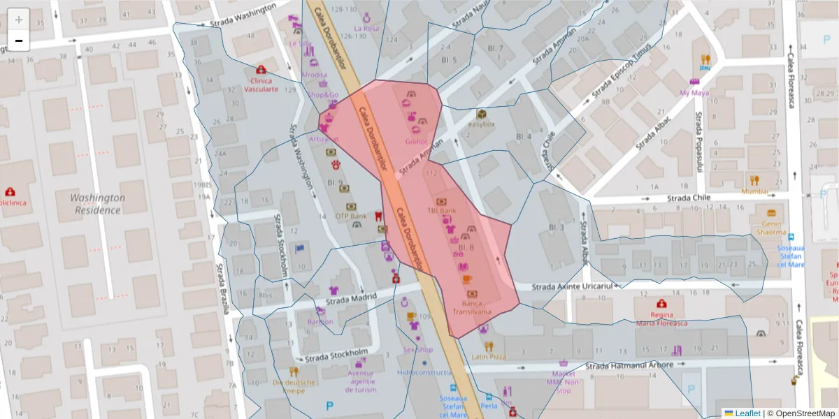 Hartă a codului poștal  și a codurilor poștale învecinate