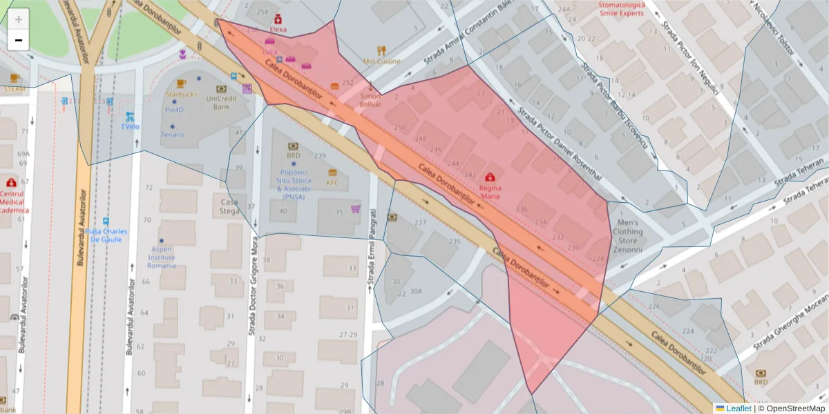 Hartă a codului poștal  și a codurilor poștale învecinate