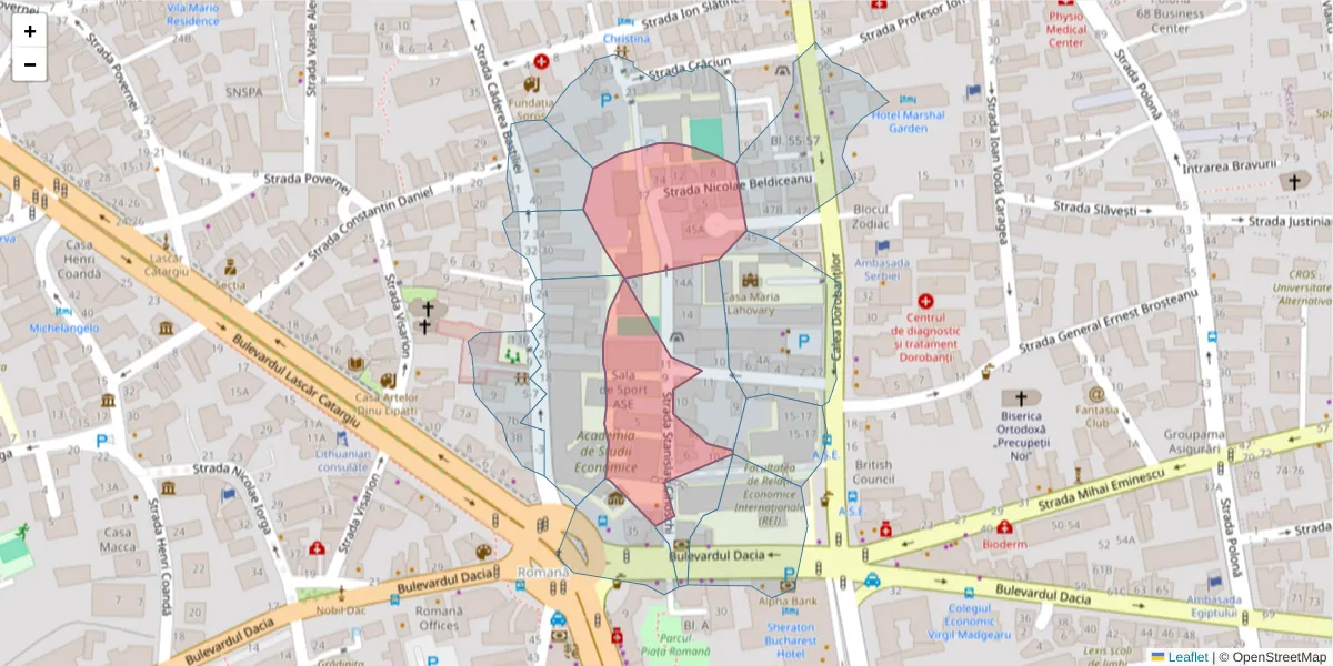 Hartă a codului poștal  și a codurilor poștale învecinate