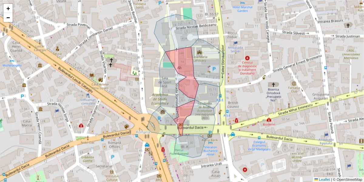 Hartă a codului poștal  și a codurilor poștale învecinate