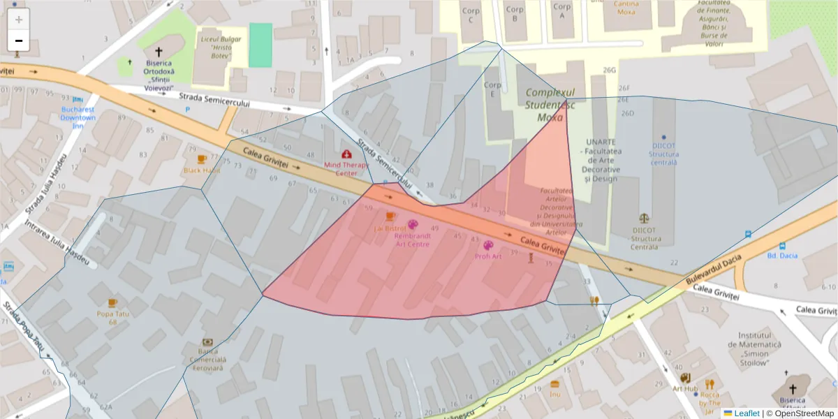 Hartă a codului poștal  și a codurilor poștale învecinate