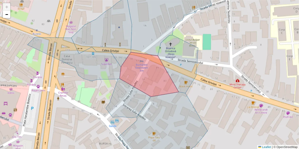 Hartă a codului poștal  și a codurilor poștale învecinate