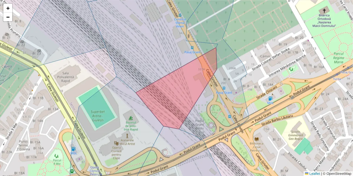 Hartă a codului poștal  și a codurilor poștale învecinate