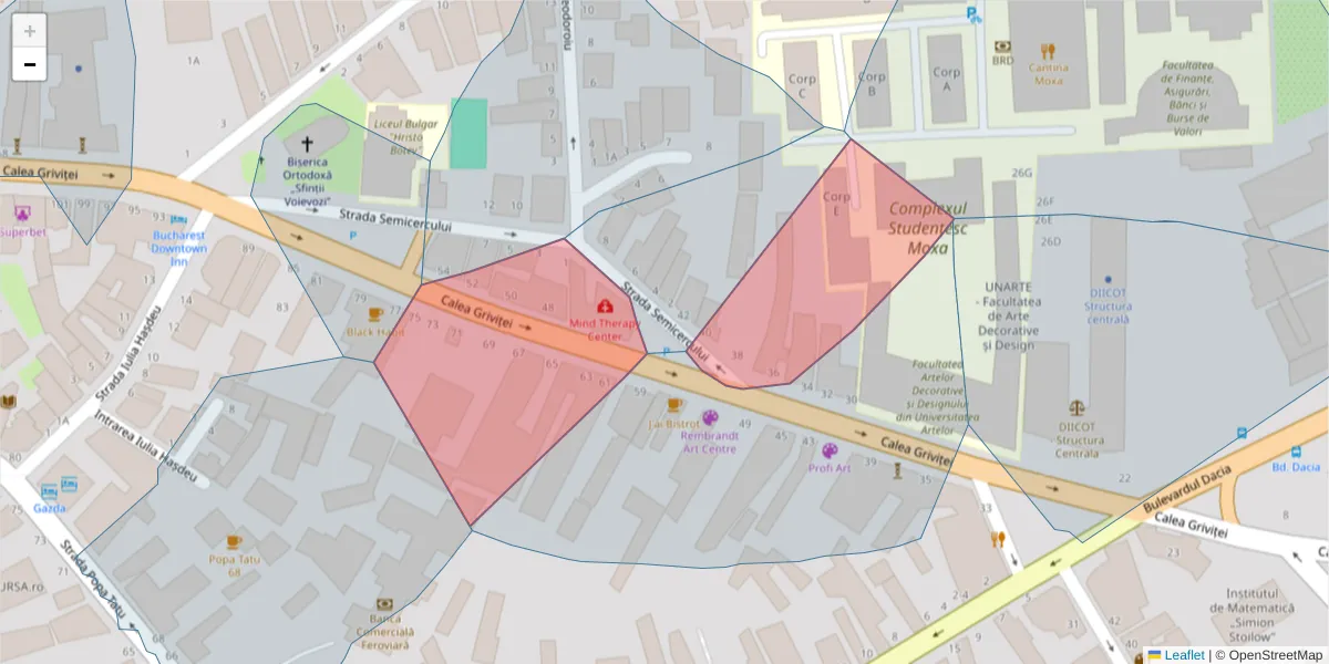 Hartă a codului poștal  și a codurilor poștale învecinate