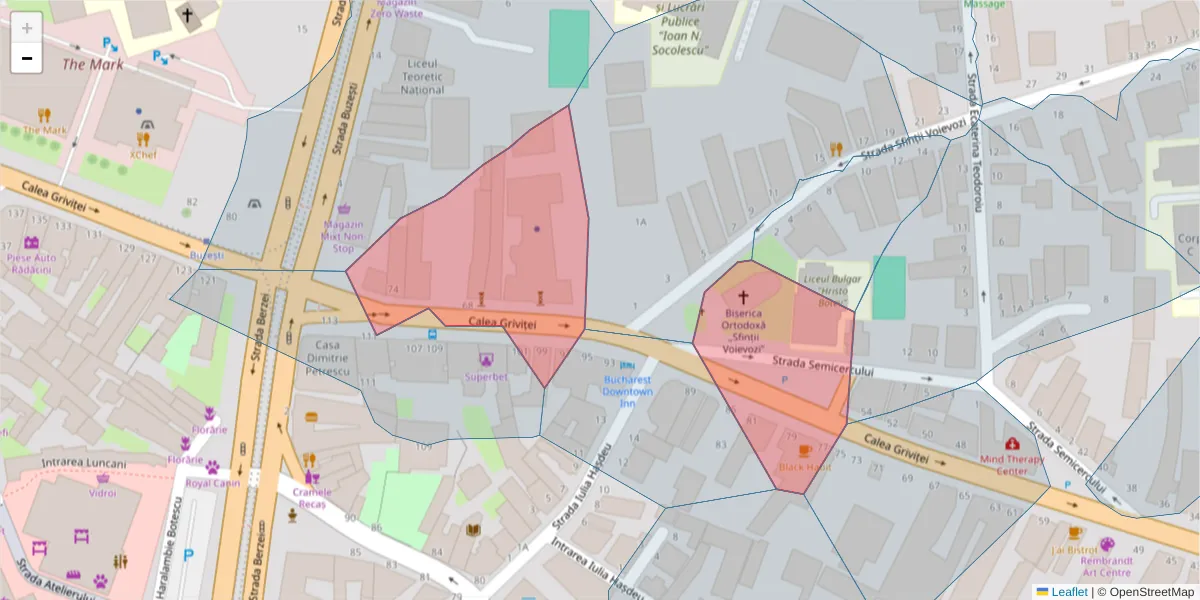 Hartă a codului poștal  și a codurilor poștale învecinate