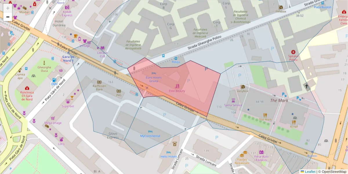 Hartă a codului poștal  și a codurilor poștale învecinate