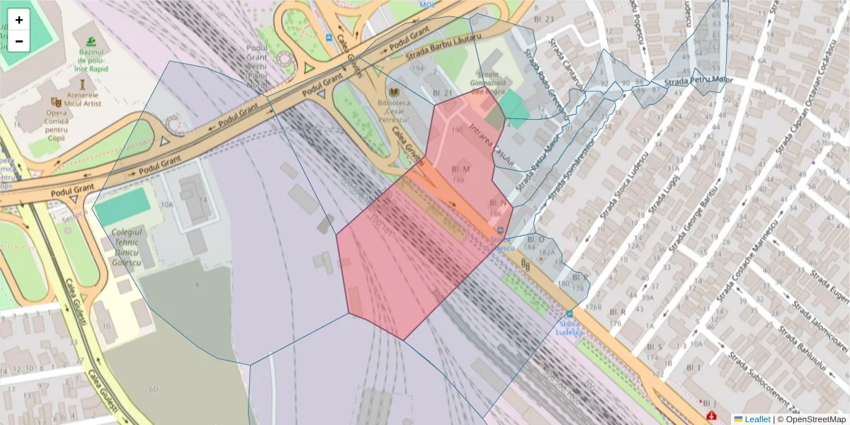 Hartă a codului poștal  și a codurilor poștale învecinate