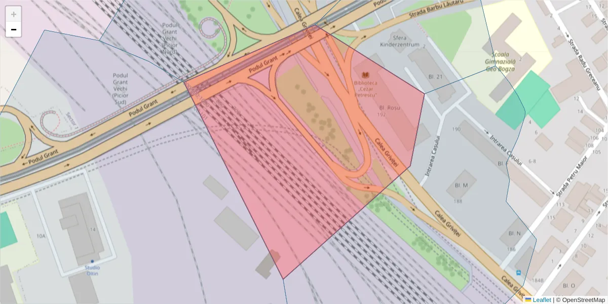 Hartă a codului poștal  și a codurilor poștale învecinate