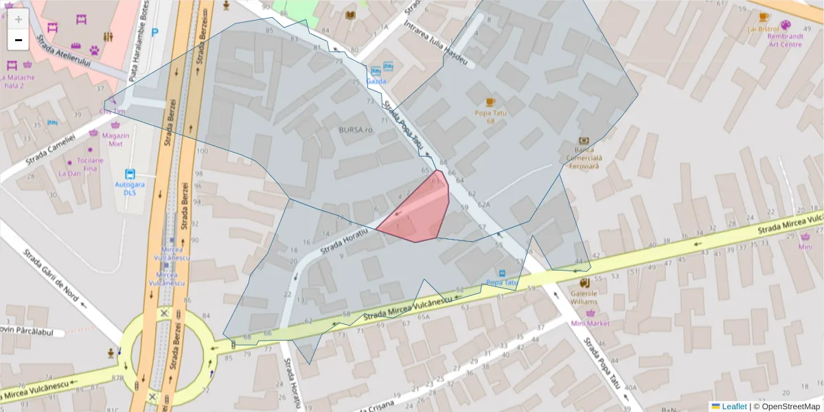 Hartă a codului poștal  și a codurilor poștale învecinate