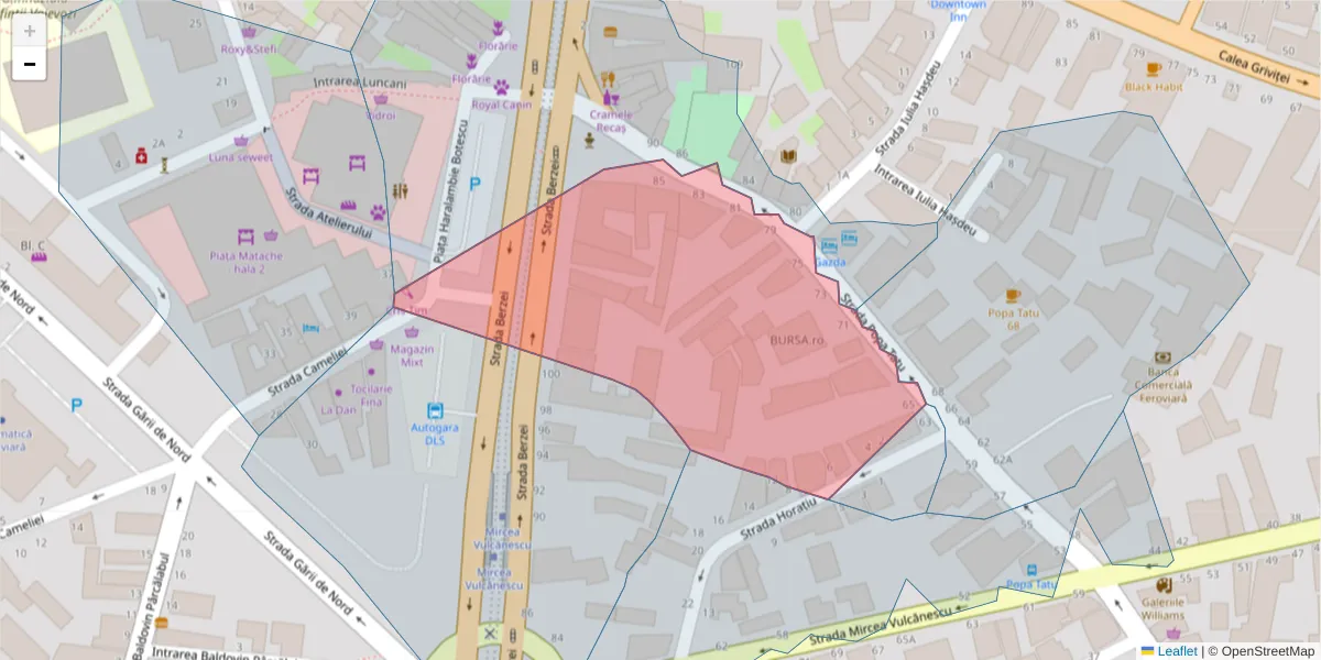 Hartă a codului poștal  și a codurilor poștale învecinate